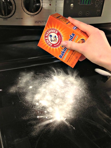 2. Baking Soda on glass stove top.